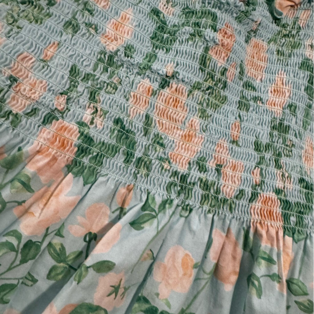 Hill House Elizabeth Mini Nap Dress in Blue Roses Cotton XS - Picture 4 of 6